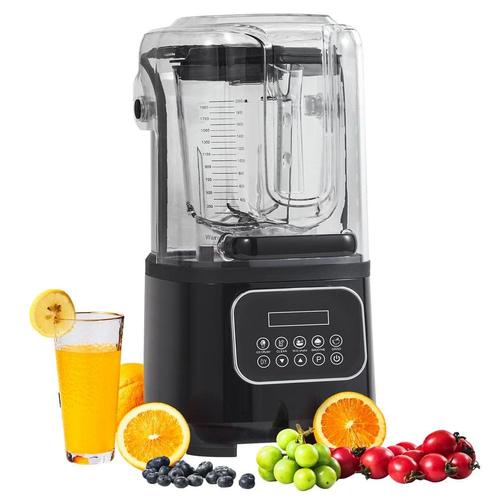 SVOPES Professional Blender with Shield, Commercial Countertop Blender, 68 oz. Glass Jar, Stainless Steel, 9 Speeds, Black