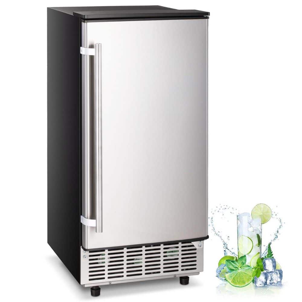 Hooure 15 in. Commercial Ice Maker 80 lb. /24 H Freestanding Ice Maker Machine in Stainless Steel