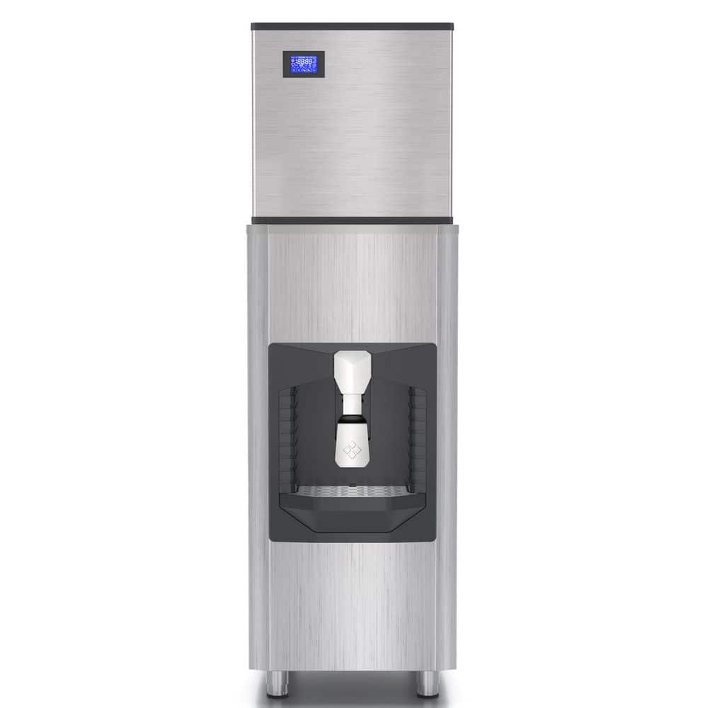 SOZT 22.2in. 550 lbs./24H Full-Size Cube Commercial Freestanding Auto-Dispensing Ice Maker w/220 lbs. Storage,Stainless Steel
