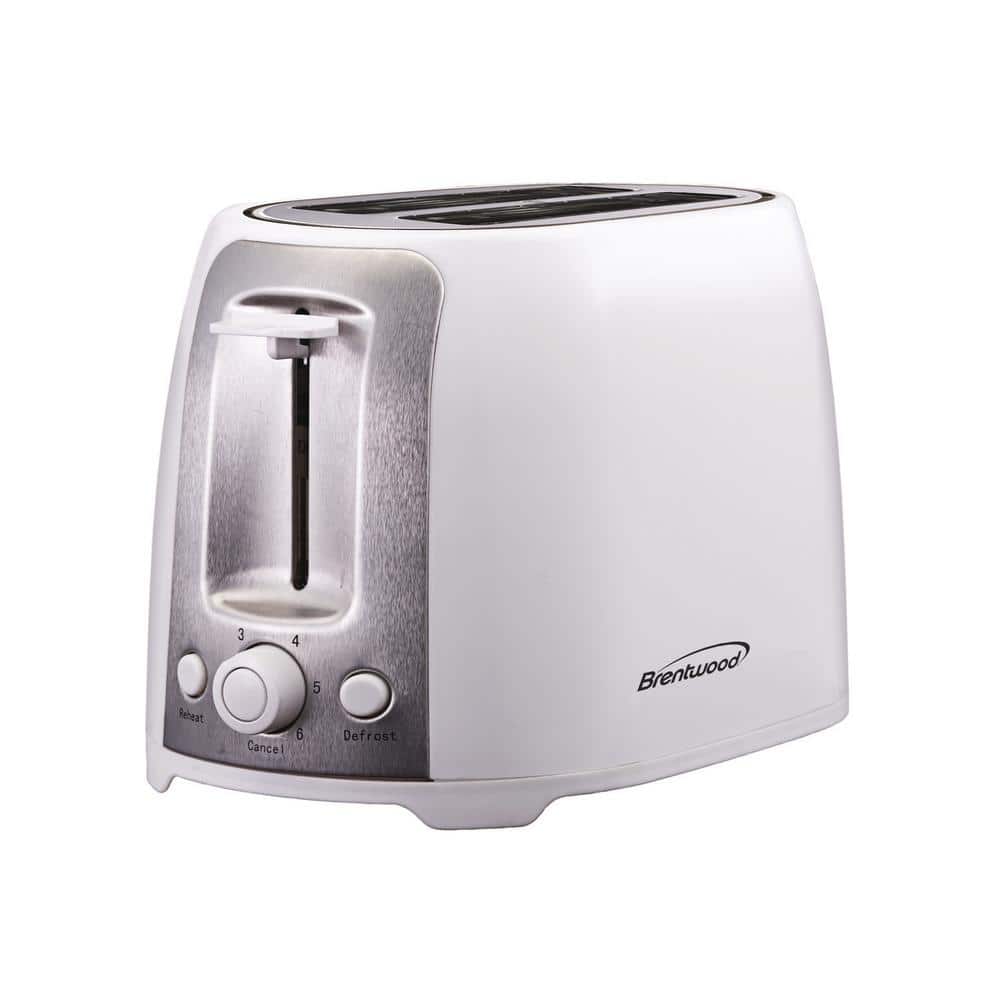 Brentwood Appliances 2-Slice White Wide Slot Toaster with Cool-Touch Exterior