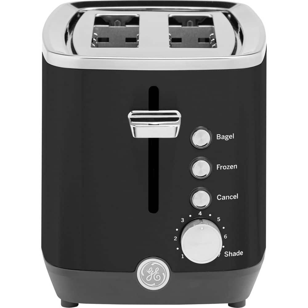 GE 2-Slice 850-Watt Black Toaster with 7-Shade Settings