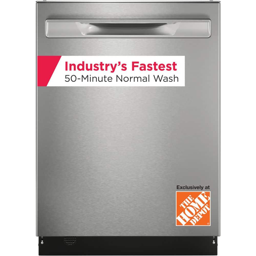 Frigidaire Gallery 24 in. Top Control Built -In Tall Tub 49 dBA Dishwasher in Stainless Steel with 7-Cycles and 50 Min. Normal Wash