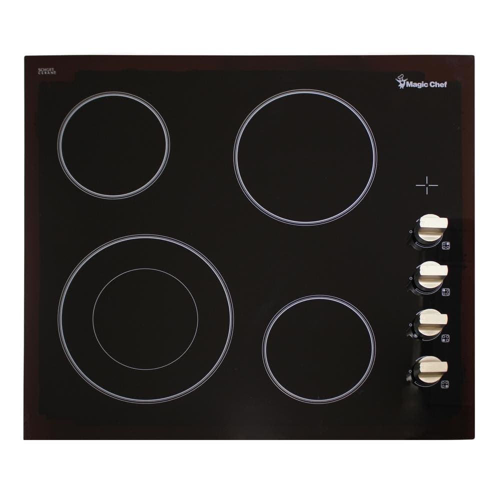 Magic Chef 24 in. Radiant Electric Cooktop in Black with 4 Burner Elements