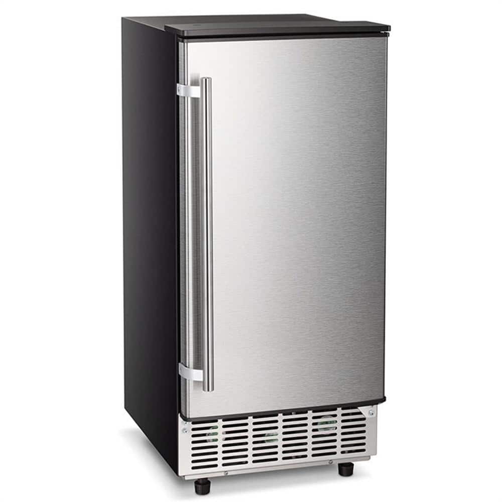 COWSAR 15 in. 80 lbs. Freestanding/Under Counter Ice Maker in Stainless Steel Silver