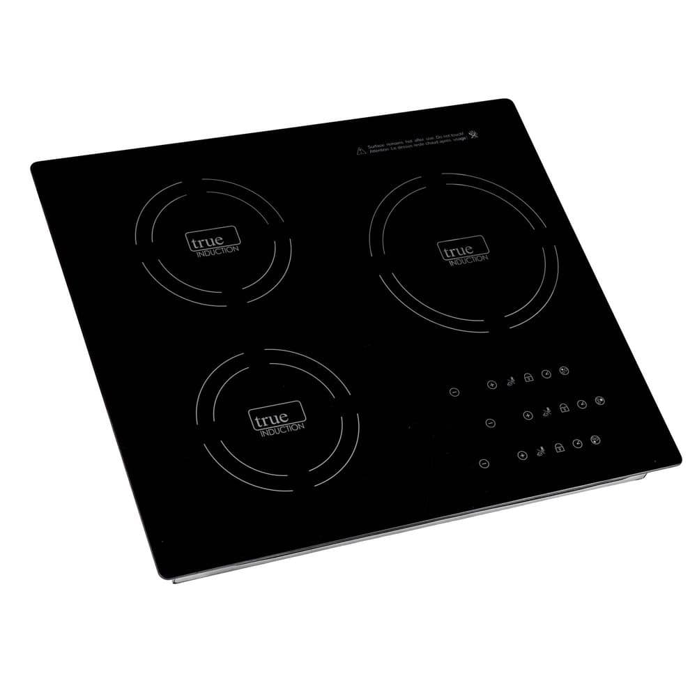 True Induction TI-3B 24 in. Triple Element Black Induction Glass-Ceramic Cooktop 3300W 858UL Certified