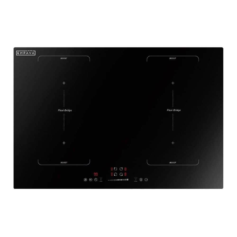 Empava 30 in. Built-In ETL-Certified 4 Burners Induction Cooktop 2 X 3000W Bridge Element Electric Stove 240V in Black