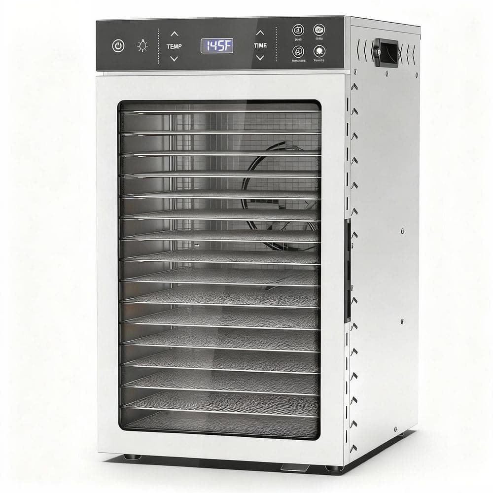 SEEUTEK 16 Trays Stainless Steel Food Dehydrator-Premium Electric Dehydrator with 4 Preset, Adjustable Timer&Temperature Control