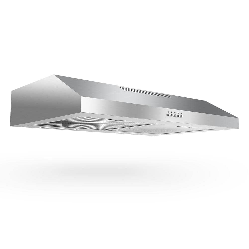 Velivi 30 in. 600 CFM Convertible Ductless Under Cabinet Range Hood With 3 Speed Exhaust Fan and 2 LED Lights, Stainless Steel