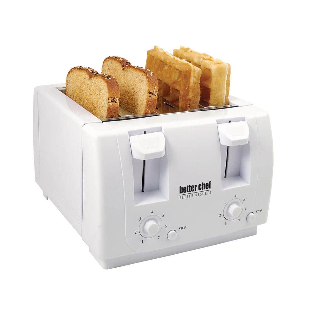 Better Chef 4-Slice White Dual-Control Toaster