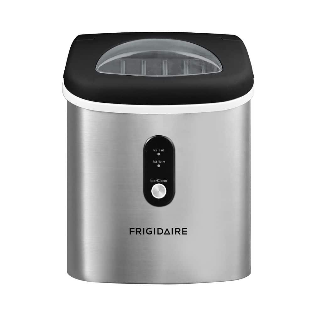 Frigidaire 26 lb. Countertop Portable Bullet Ice Maker 9 in. Wide in Stainless Steel