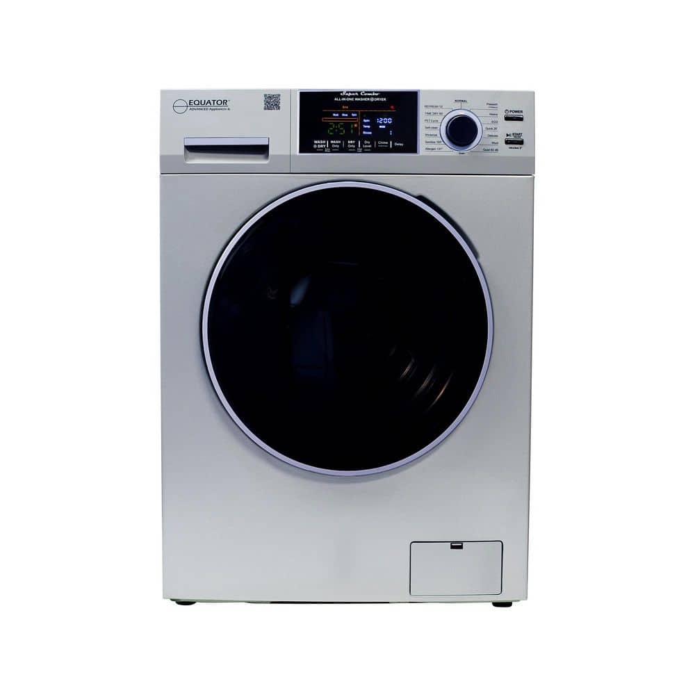Equator 1.62 cu. ft. RV Pet Version Compact 110-Volt Vented 15 lbs. Sani Washer Dryer Combo 1400RPM in Silver