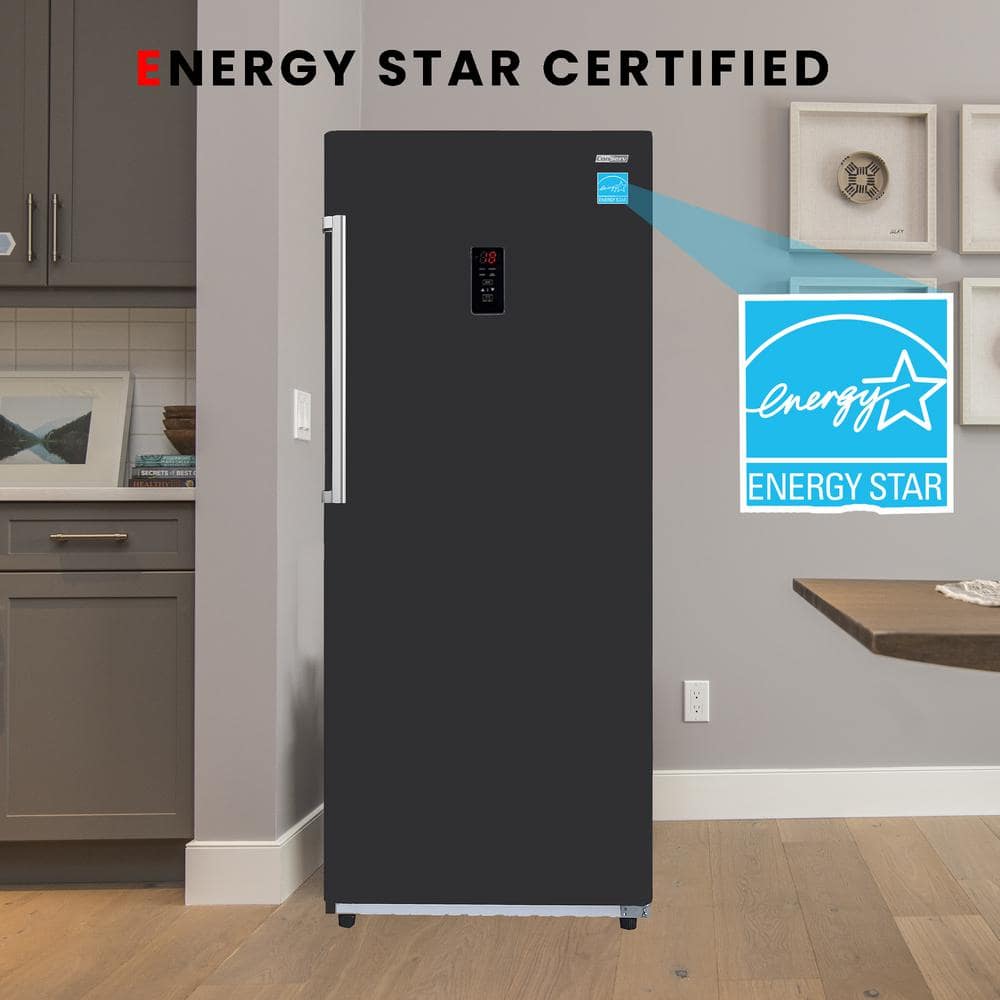 ConServ 28 in. 14 cu. ft. 110V Frost Free Upright Freezer Refrigerator Convertible E-Star Garage Ready in Black