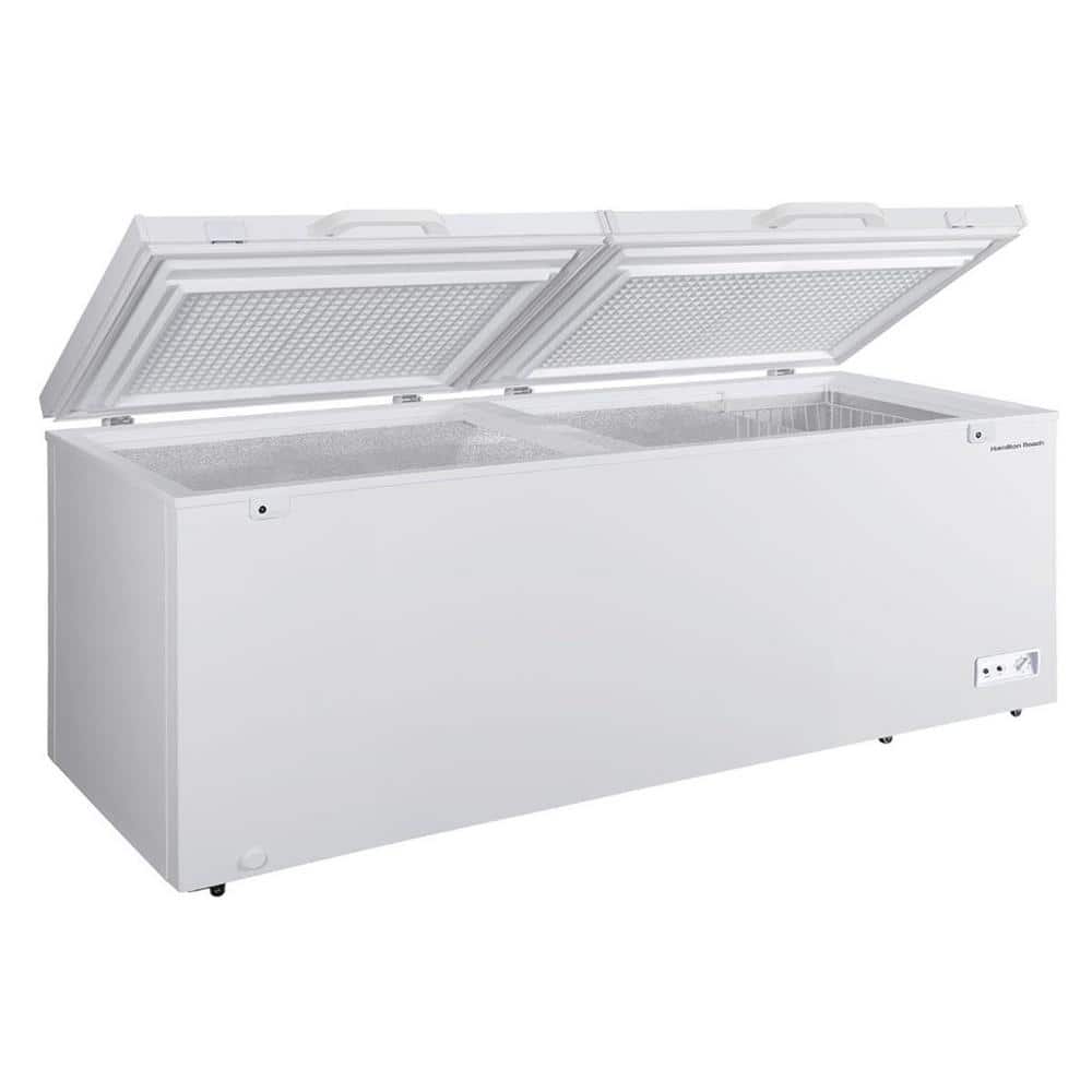 Hamilton Beach 79 in. Wide 25 cu.ft. Freezer Manual Defrost Dual Door Chest Freezer in White