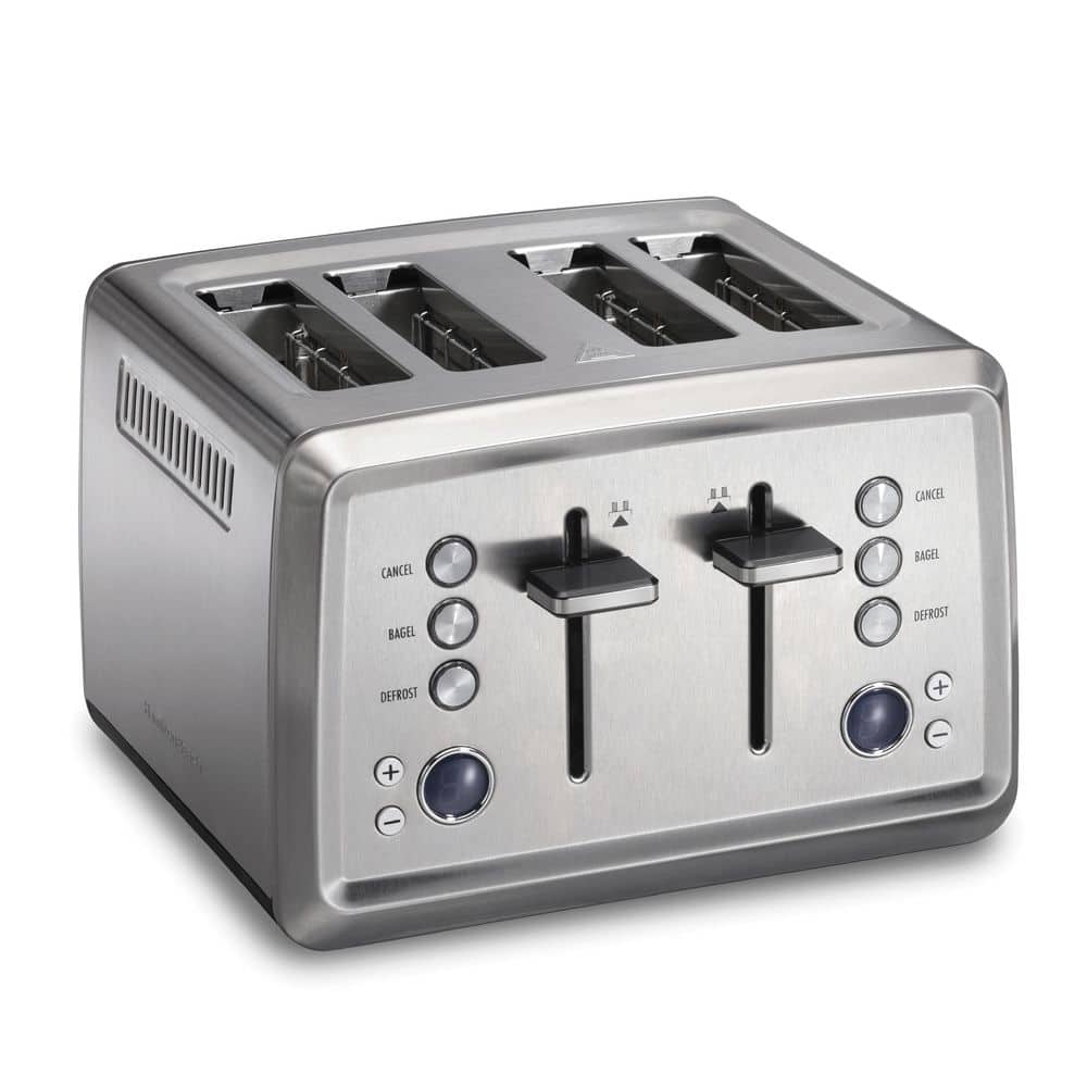 Hamilton Beach 1560 W 4-Slice Stainless Steel Wide Slot Toaster with Digital Display