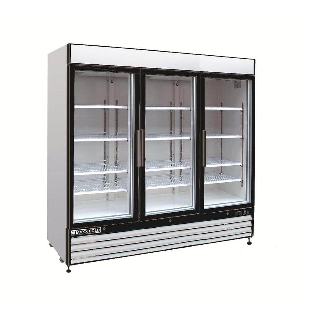 Maxx Cold X-Series 72 cu. ft. Triple Door Commercial Upright Merchandiser Freezer in White
