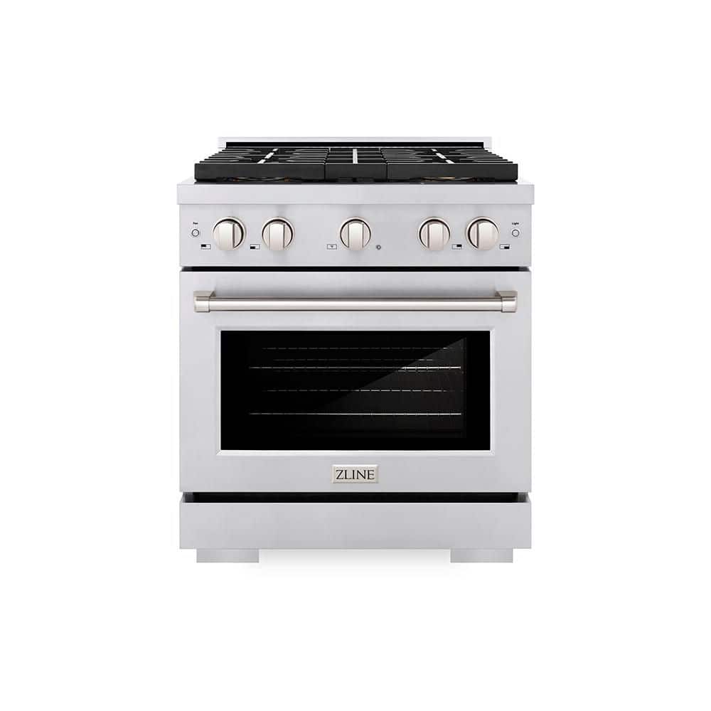 ZLINE Kitchen and Bath 30 in. 4.2 cu. ft. Paramount Dual Fuel Range with 4 Burner DuoPro Cooktop and Electric Convection Oven in Stainless