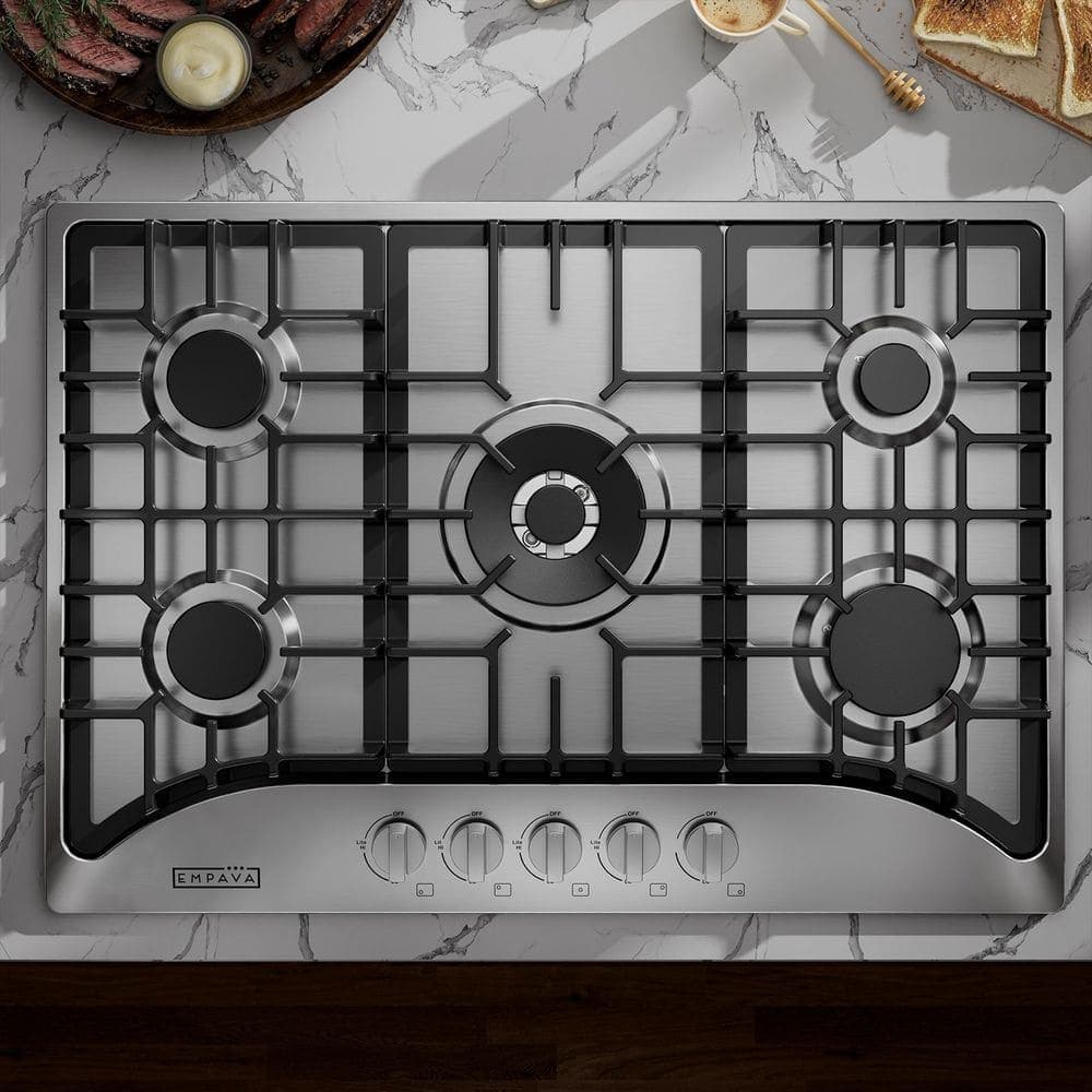 Empava 30 in. Gas Stove Cooktop with 5 Sealed Italy Sabaf Burners in Stainless Steel