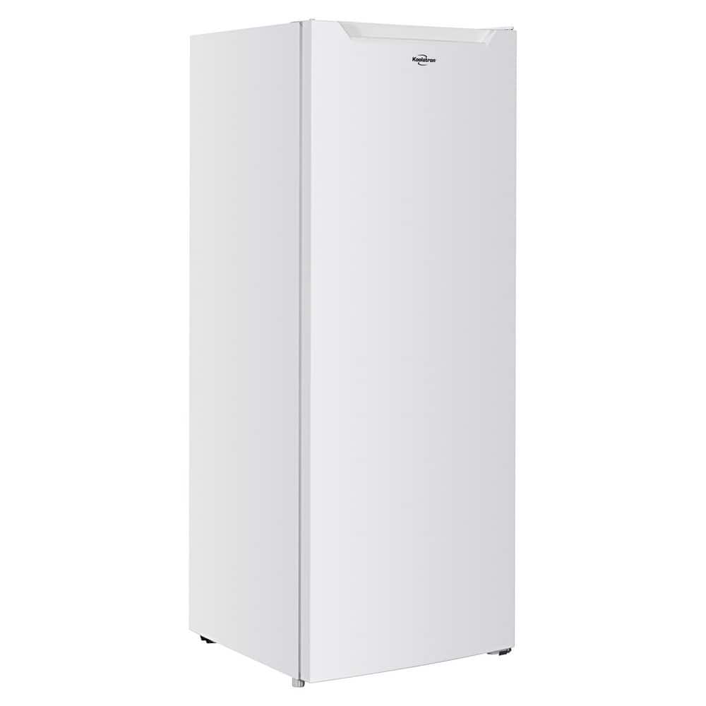 Koolatron Slim Upright Freezer 5.9 cu. ft. (168L), White, Energy-Efficient Manual Defrost, Flat Back