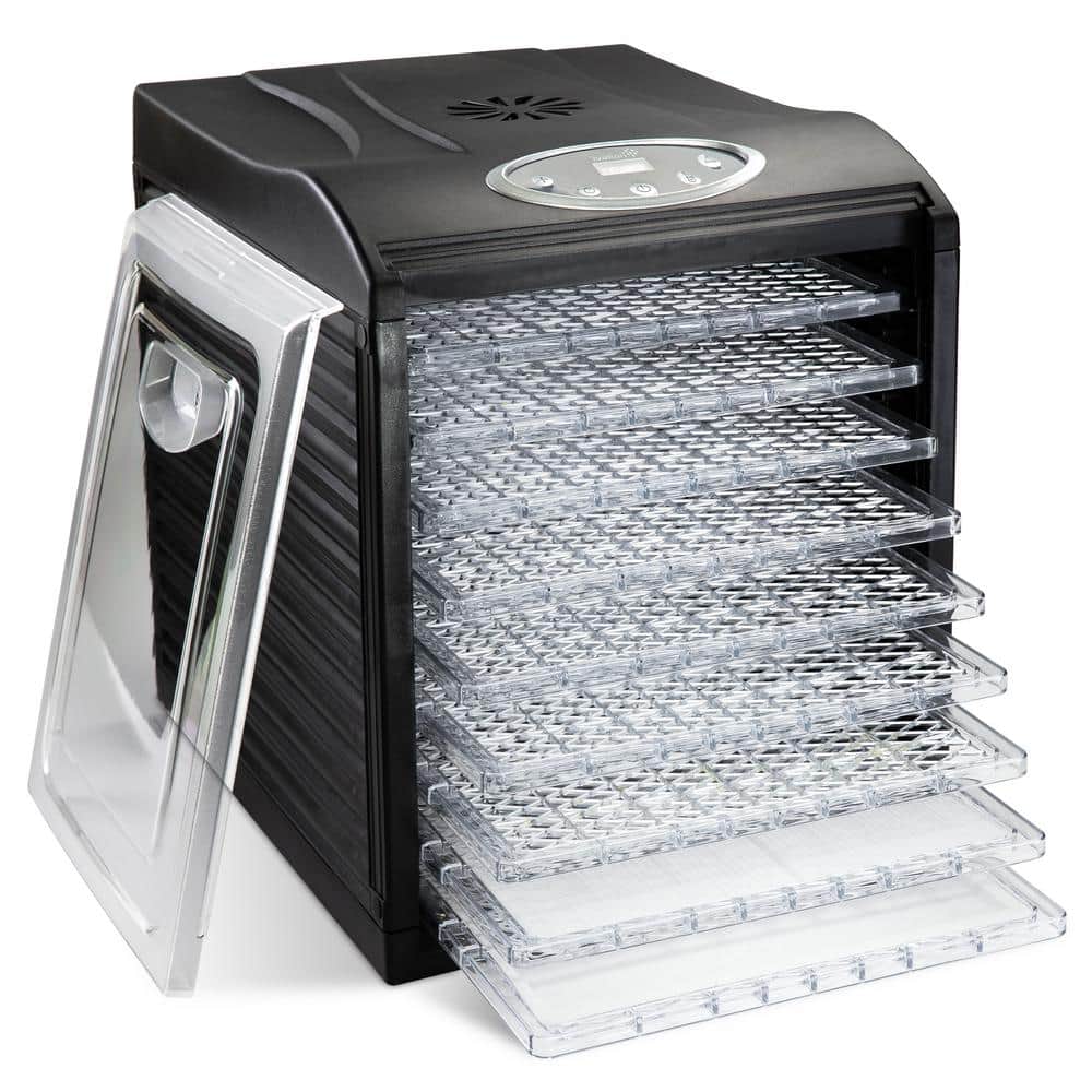 Ivation 9-Tray Black Food Dehydrator with Preset Temperature Settings and Timer