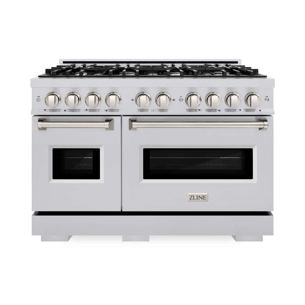 ZLINE Kitchen and Bath Classic 48 in. 8-Burner Gas Range with Double Oven in Stainless Steel
