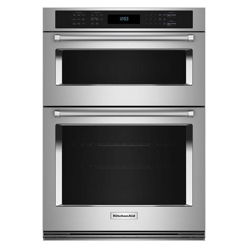 KitchenAid 27 in. Electric Wall Oven and Microwave Combo in Stainless Steel with Air Fry Mode