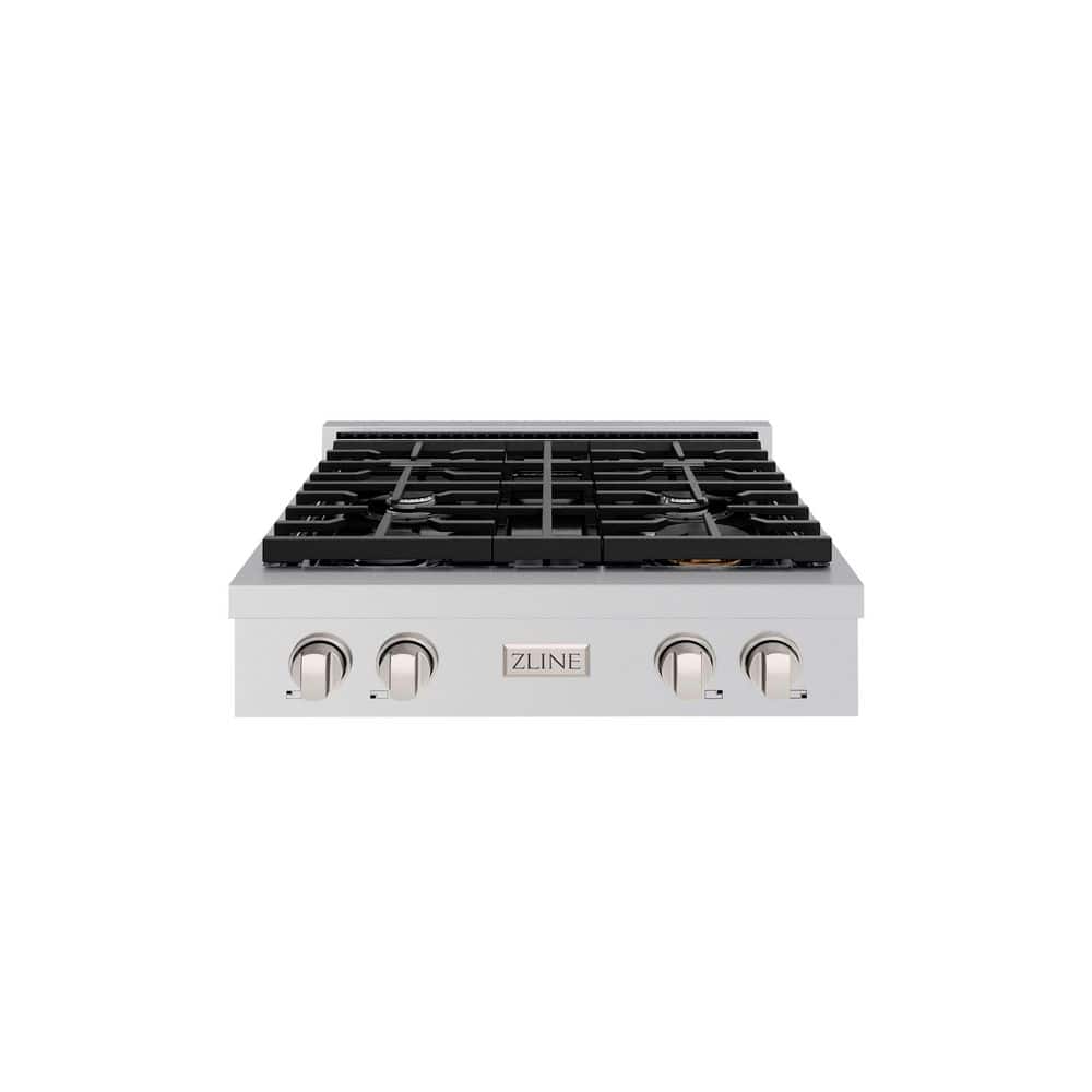 ZLINE Kitchen and Bath Paramount 30 in. 4-Burner Porcelain Cooktop in Stainless Steel