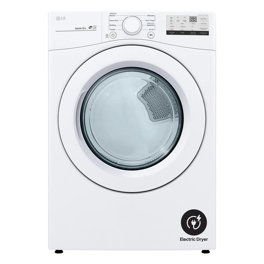 LG 7.4 Cu. Ft. vented Stackable Electric Dryer in White with Sensor Dry
