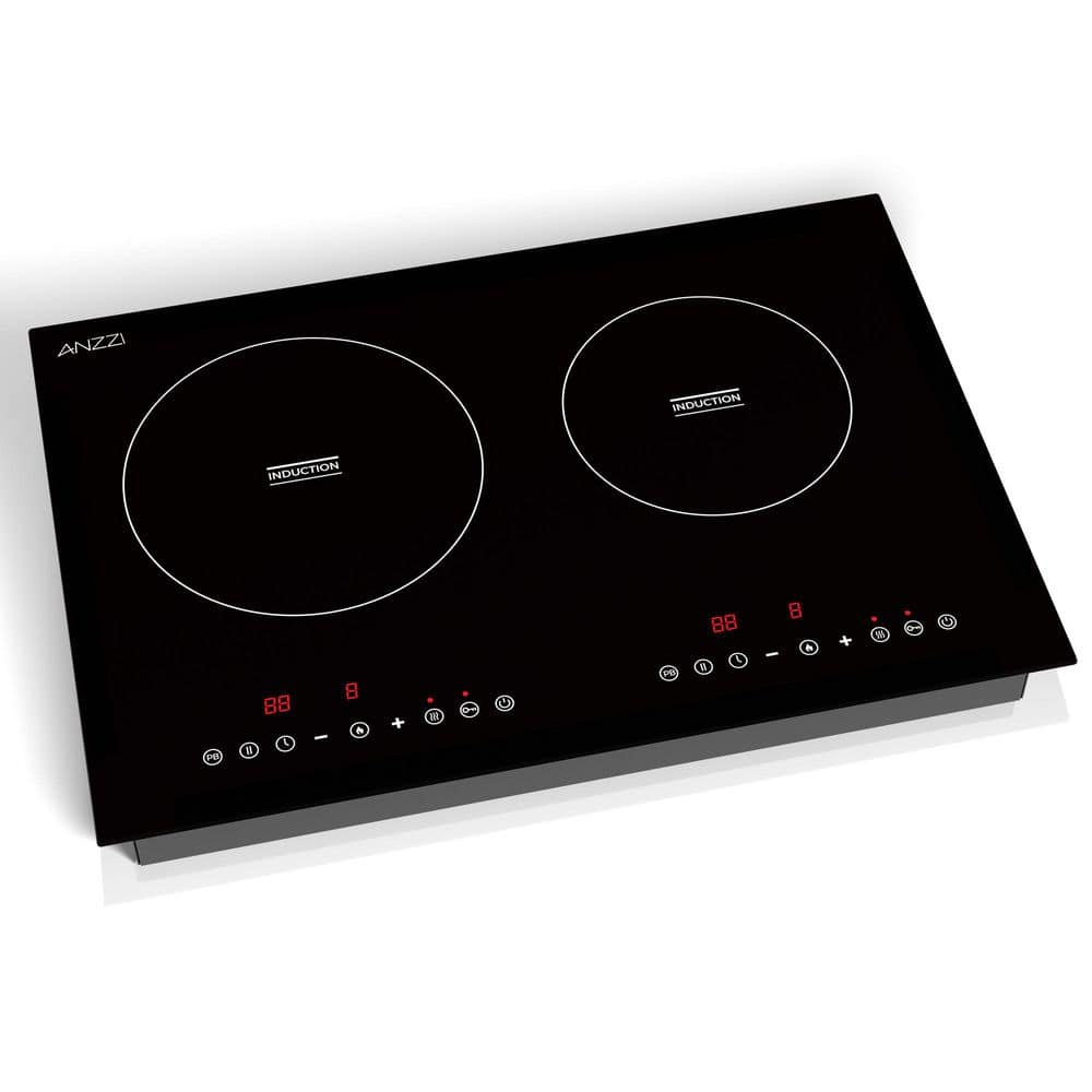 ANZZI 20 in. Induction Cooktop in Black with Child Safety Lock, Auto Switch Off, and 2 Zones
