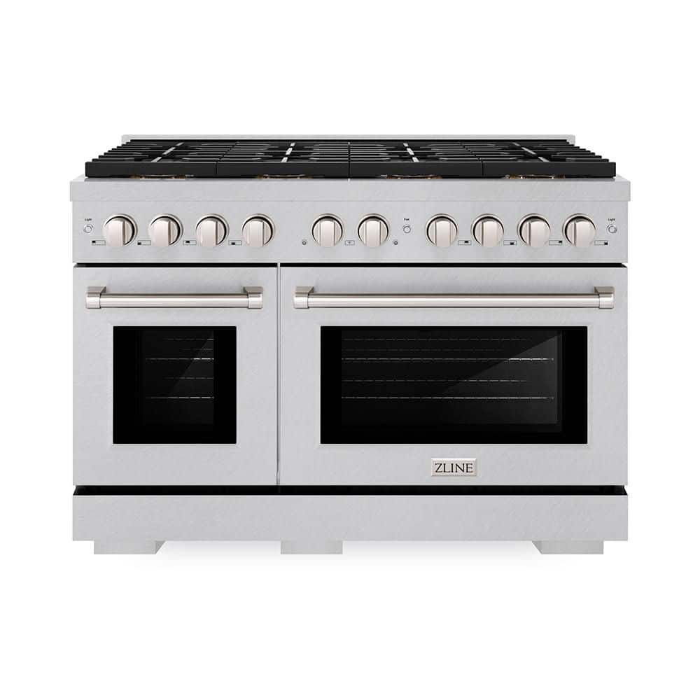 ZLINE Kitchen and Bath 48 in. 6.7 cu. ft. Paramount Dual Fuel Range with 8-Burner DuoPro Cooktop and Dual Ovens in Satin Stainless Steel