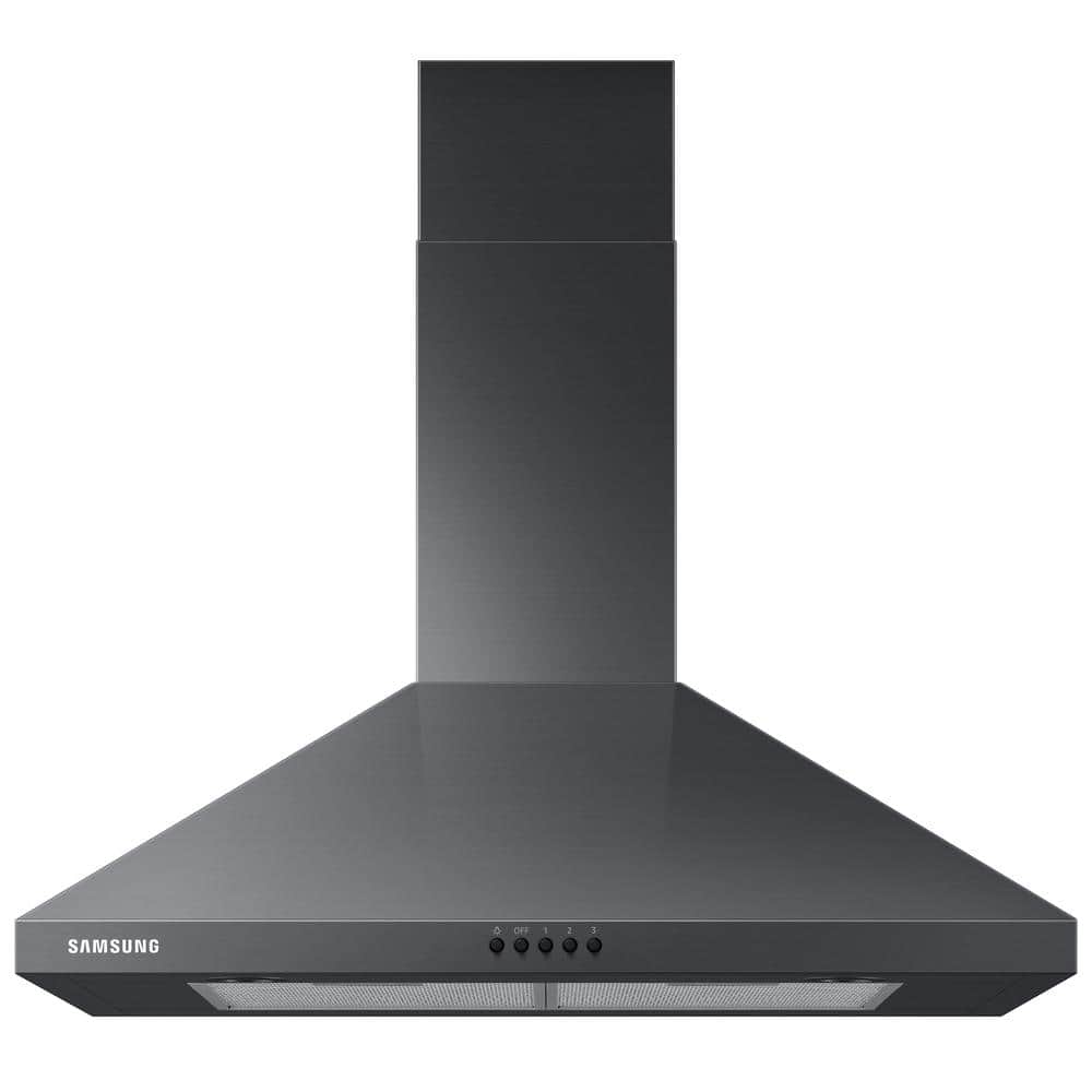 Samsung 30 in. Convertible Wall Mount Range Hood in Fingerprint Resistant Black Stainless Steel with LED Lighting