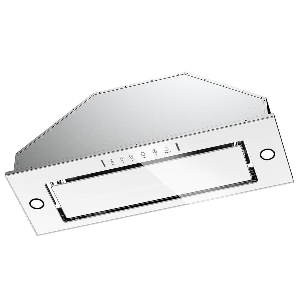 VIKIO 36 in. 900 CFM Ductless Convertible Insert with LED Light Range Hood in Stainless Steel and White Glass