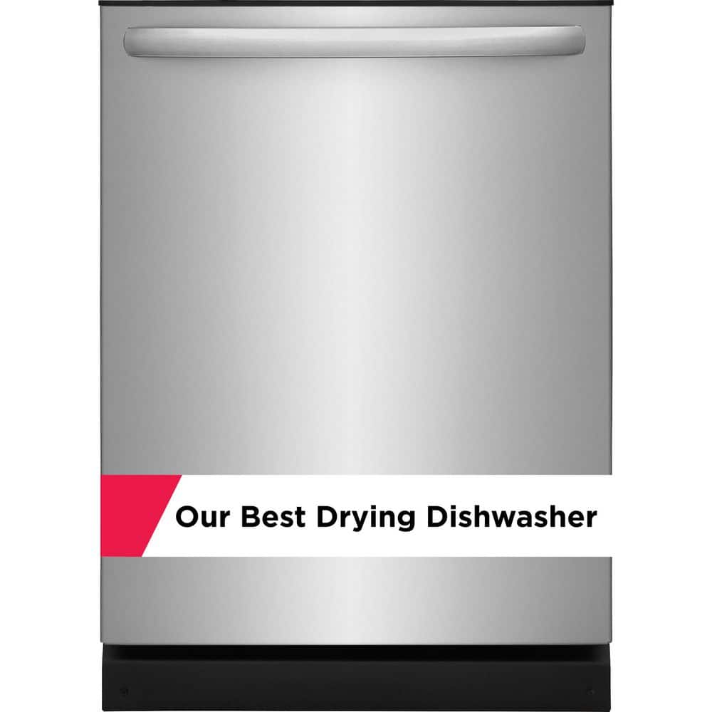 Frigidaire 24 in Top Control Built in-Tall Tub 52 dBA Dishwasher with Plastic Tub in Stainless Steel with 4-cycles