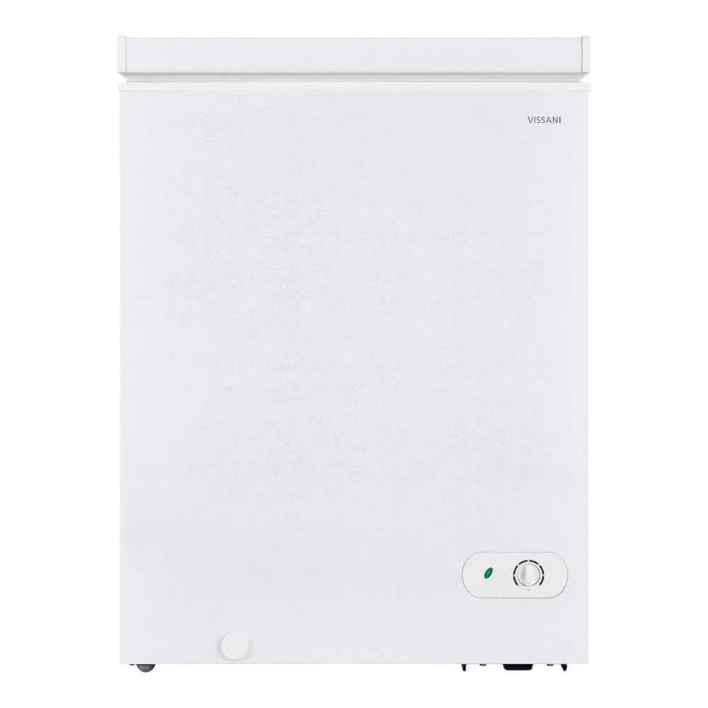 Vissani 5.0 cu. ft. Manual Defrost Chest Freezer with LED Light in White, Garage Ready