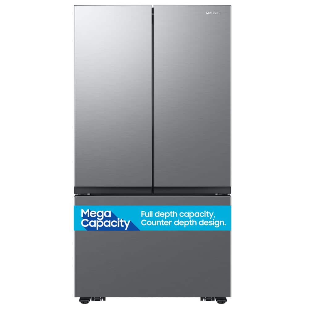 Samsung 27 cu. ft. Counter Depth 3-Door French Door Refrigerator with Dual Auto Ice Maker Fingerprint Resistant Stainless Look