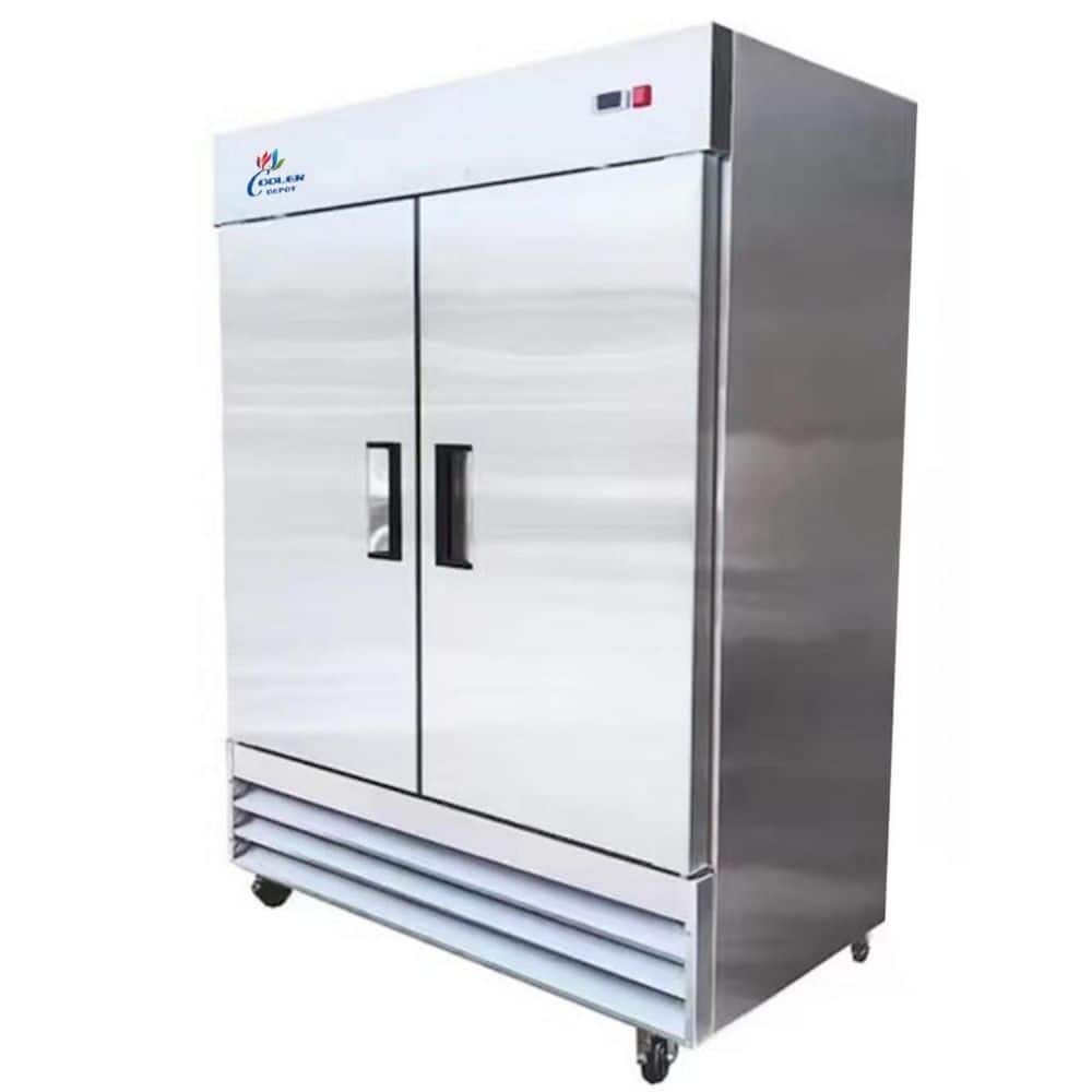 Cooler Depot 54 in. W 47 cu. ft. NSF Auto Defrost 2-Door Commercial Reach In Upright Freezer in Stainless Steel