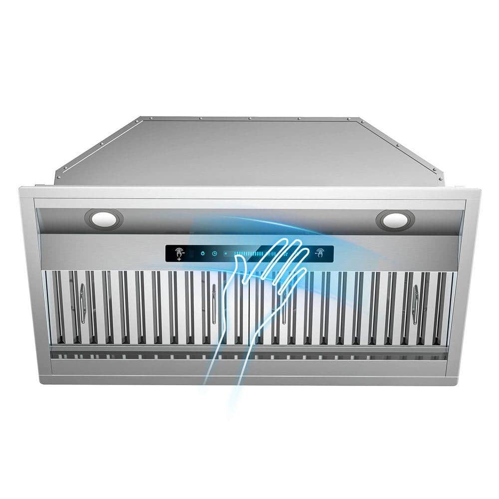 INATECK 30 in. 900 CFM Convertible Insert Range Hood in Stainless Steel 4-Speed with LED, Touch and Gesture Control with Remote