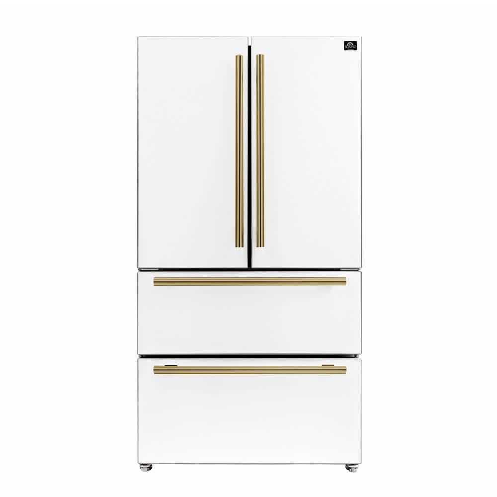 Forno Espresso Moena 36 in. French Door Refrigerator in White, 19.2 Cu.ft