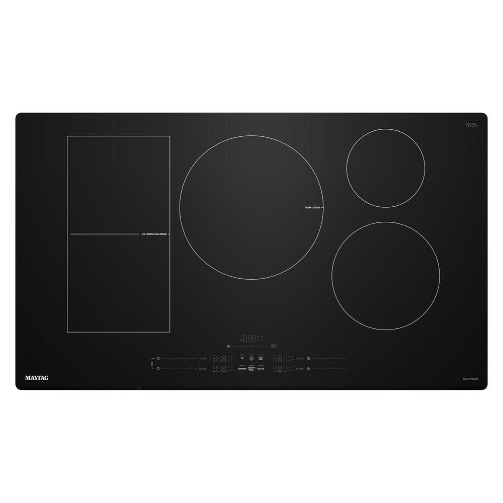 Maytag 36 in. 5-Elements Glass Induction Electric Cooktop in Black with Power Boost