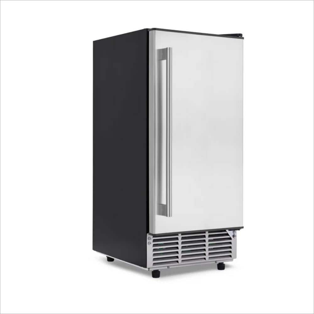 COWSAR 15 in. Commercial Ice Maker 80 lbs. per Day Freestanding / Built-in with 25 lb. Storage in Stainless Steel Silver