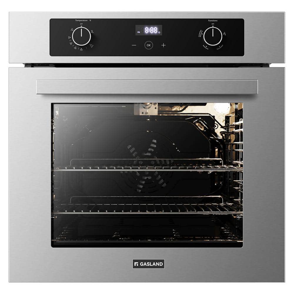 GASLAND 24 in. Built-In Single Natural Gas Wall Oven with Rotisserie and Convection System, Digital Display in Stainless Steel