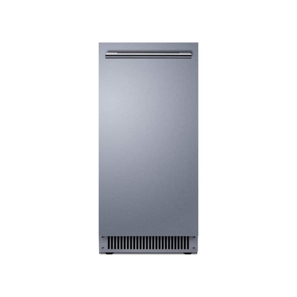 Summit Appliance 15 in. 68 lb. Built-In Drain Icemaker in Stainless Steel, ADA Compliant