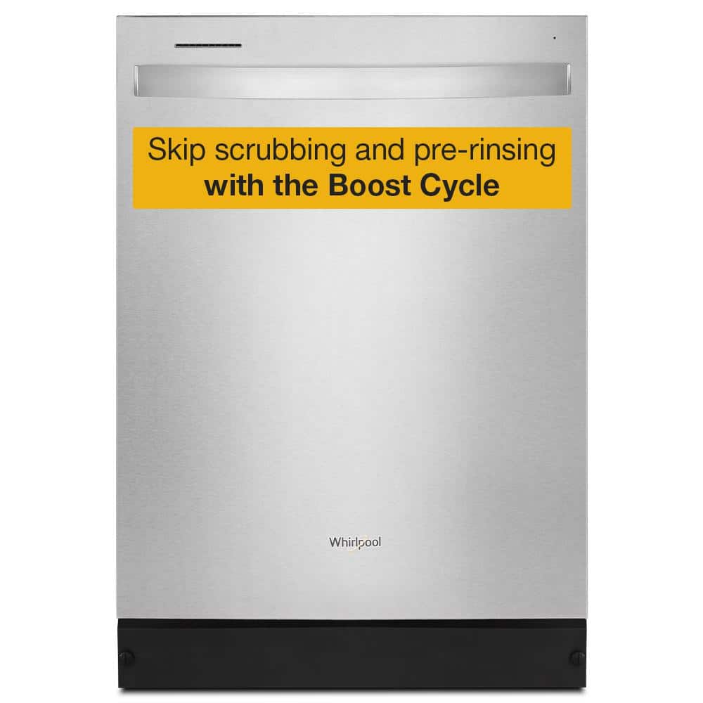 Whirlpool 24 in. Top Control Built-In Tall Tub Dishwasher in Fingerprint Resistant Stainless Steel with 5-Cycles 55 dBA