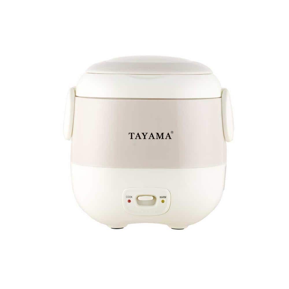 Tayama 3-Cup White Portable Mini Rice Cooker