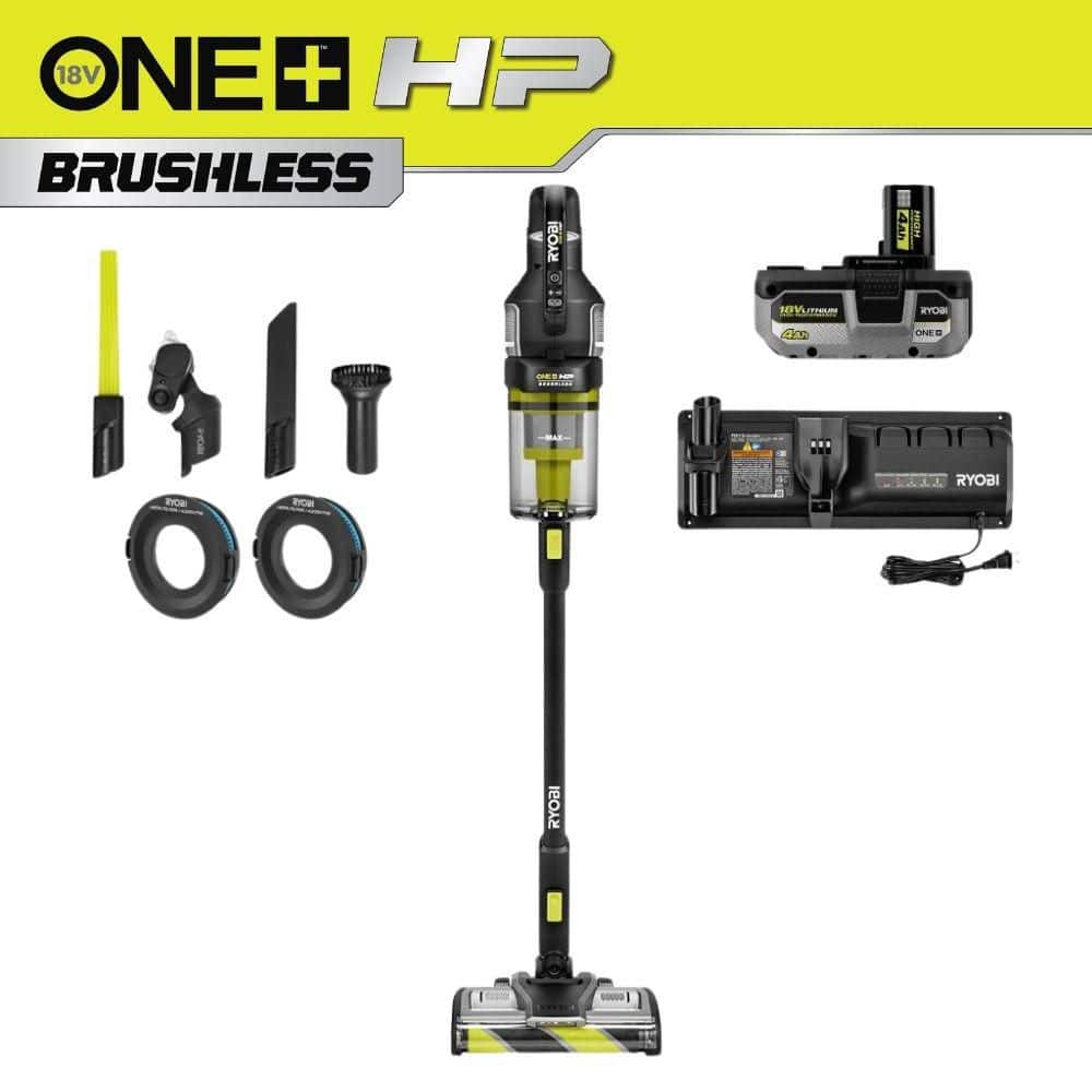 RYOBI ONE+ HP 18V Brushless Cordless Advanced WHISPER Series Stick Vacuum Kit with HEPA Stick Vac Filters (2-Pk)