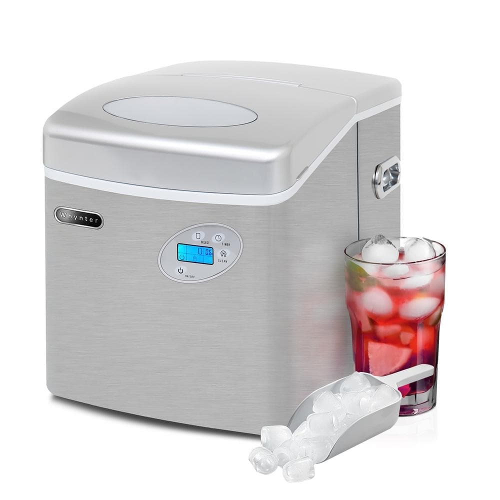 Whynter 14 in. 49 lb. Bullet Ice Countertop Portable Ice Maker in Stainless Steel
