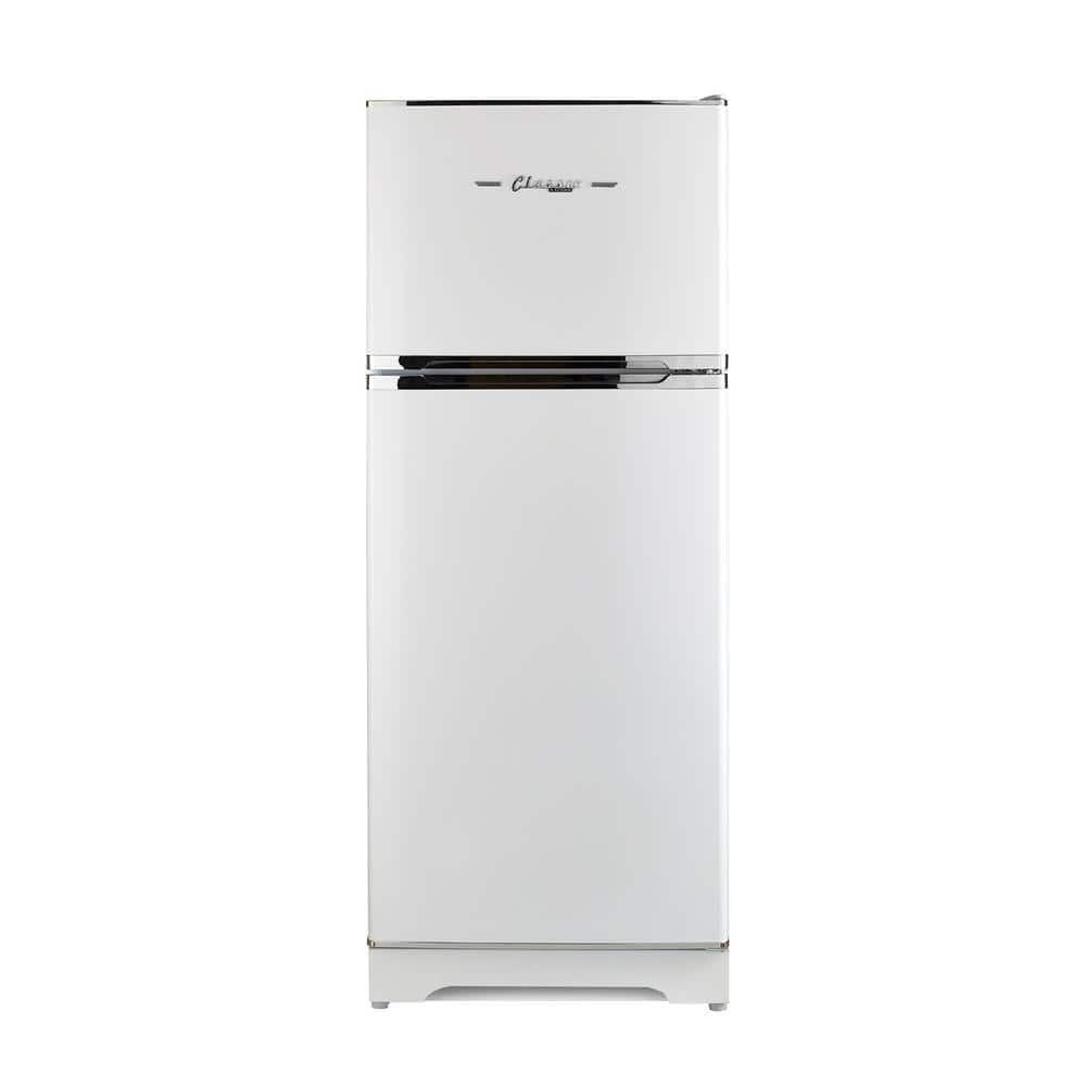 Unique Appliances Off-Grid Classic Retro 27.2 in. 14 cu. ft. Retro Propane Top Freezer Refrigerator in Marshmallow White