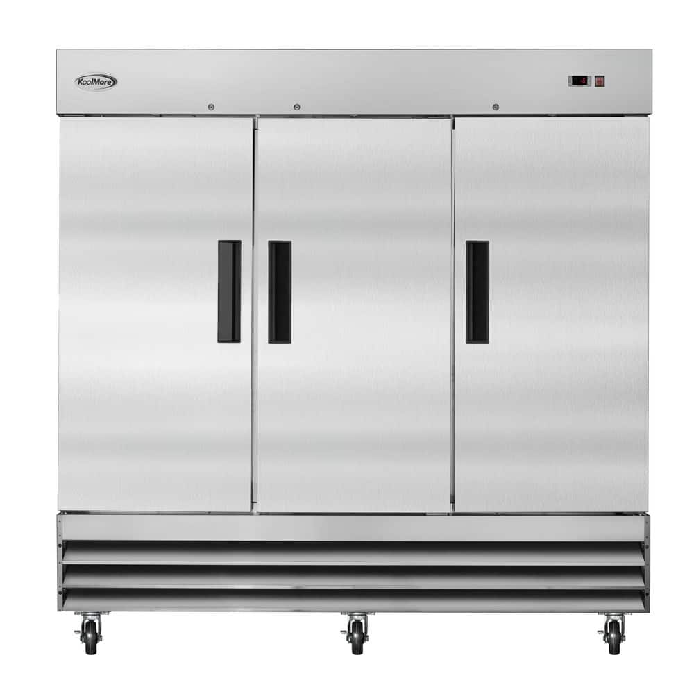 Koolmore 72 cu. ft. Commercial Triple Door Reach in Upright Freezer in Stainless Steel