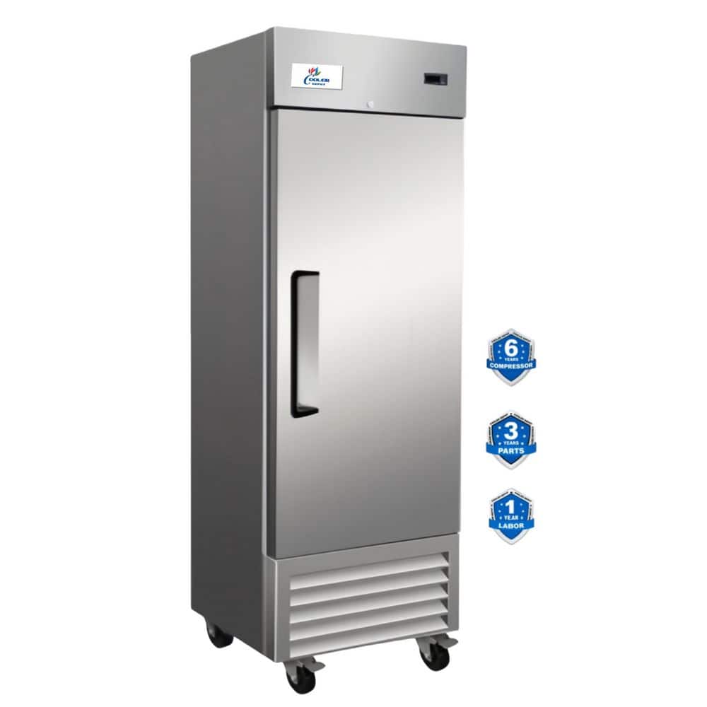 Cooler Depot 26.8 in. W. 23 cu. ft. NSF Auto/Cycle Defrost Commercial 1-Door Reach in Upright Freezer in Stainless Steel