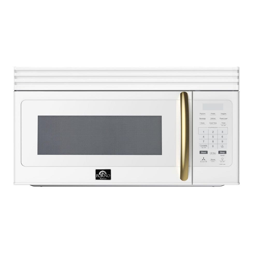 Forno Scalo 1000W 30 in. Over the Range Microwave, White, 1.6 cu. ft, 300 CFM Convertible Vent