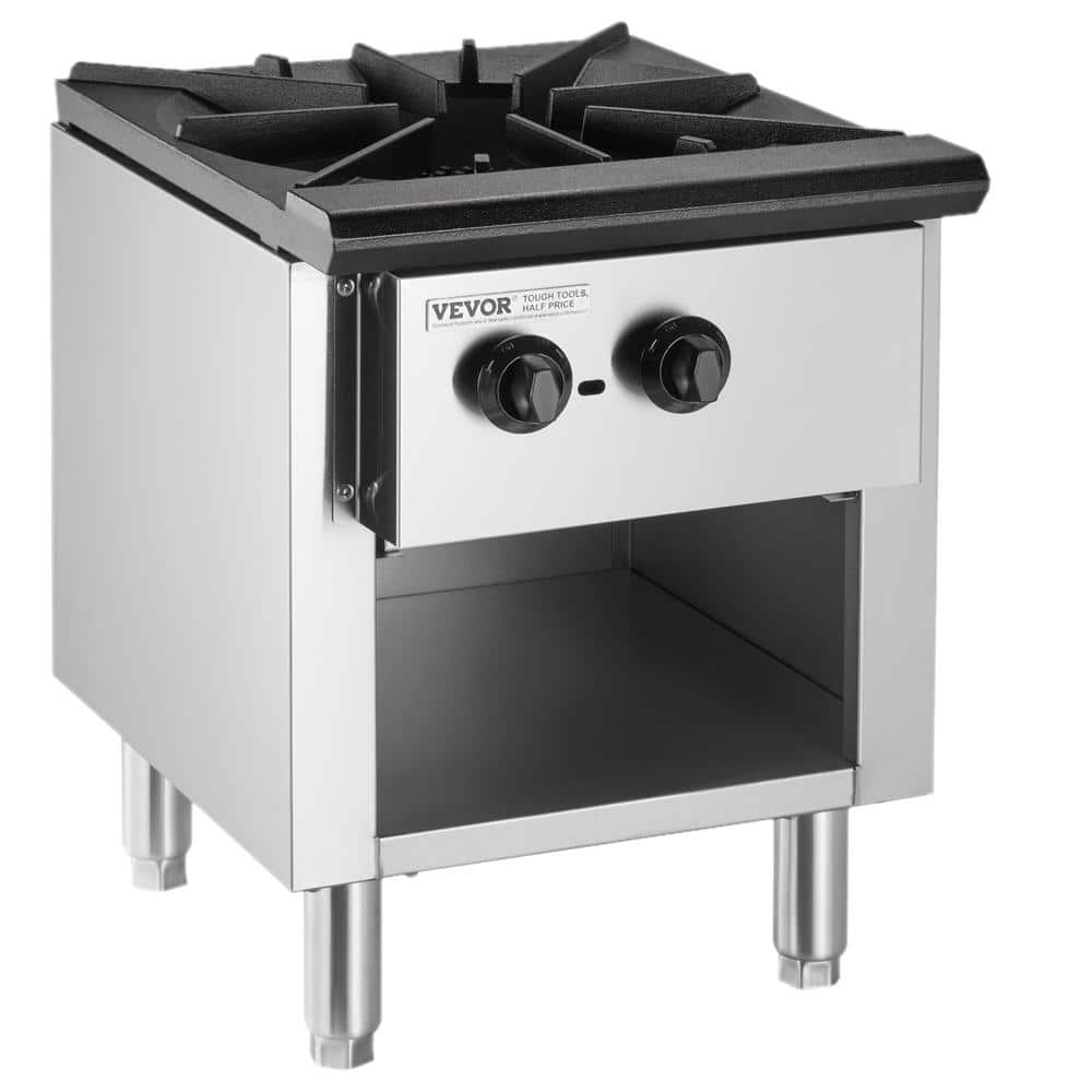 VEVOR Commercial Gas Stove 24 in. 1 Freestanding Commercial Double Oven Gas Range with Steam Oven in Silver Propane
